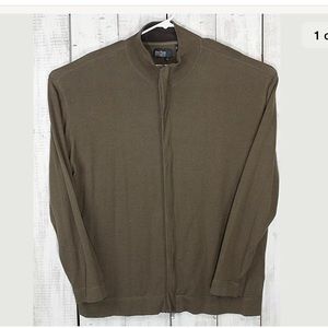 Nat Nast Sweater Sz XXL Olive Green Full Zip up